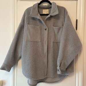 American Eagle Outfitters Gray Sherpa Jacket